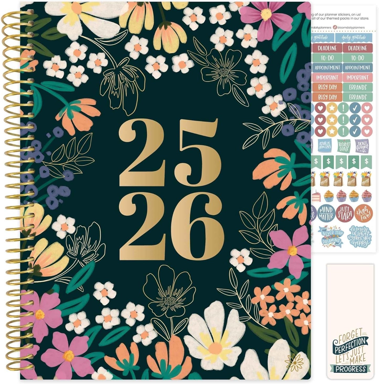 bloom daily planners 2025-2026 (8.5" x 11") Academic Year Day Planner (July 2025 - July 2026) - Weekly & Monthly Dated Agenda Organizer with Stickers & Tabs - Blooming Wildly