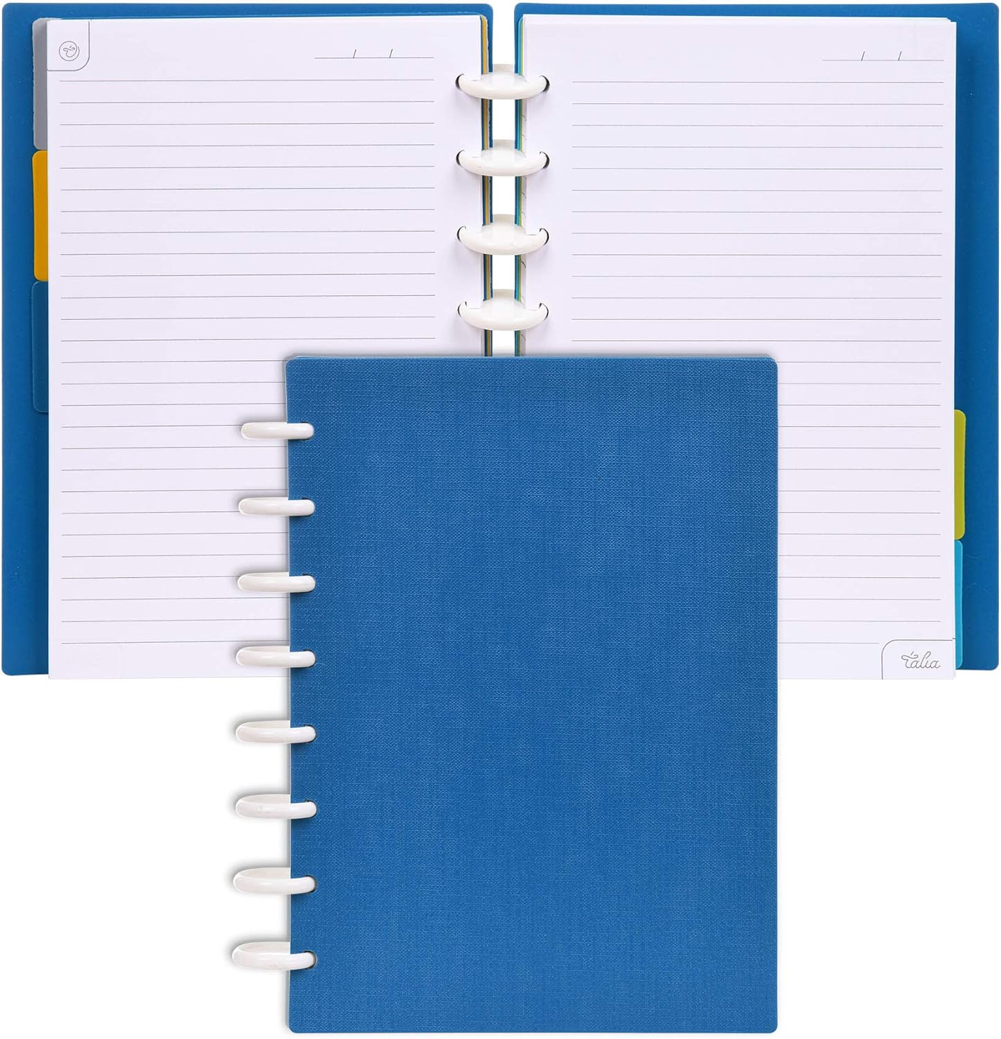 Talia Discbound Notebooks, Planner, Customizable, (Deep Lake Blue, Junior (5.5in x 8.5in))