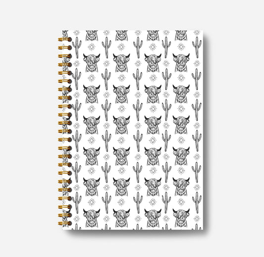 Western Cow Journal Notebook Spiral - Cow Spiral Journal Notebook, Western School Office Supplies, Cow Office Supplies with 164 Pages, Funny Office Gifts, 5.5×8.3