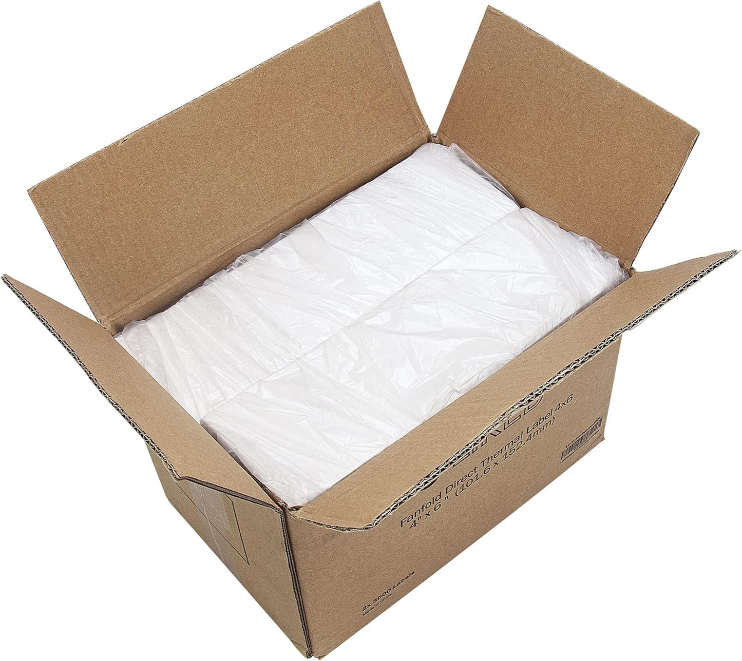 L LIKED 6000 Fanfold 4" x 6" Direct Thermal Labels, with Perforated line for Thermal Printers - Compatible with Zebra & Rollo Printer