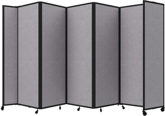 Versare Room Divider 360 Portable Wall Partition | Folding Panels | Large Freestanding Divider | Locking Wheels | Temporary Room Separator