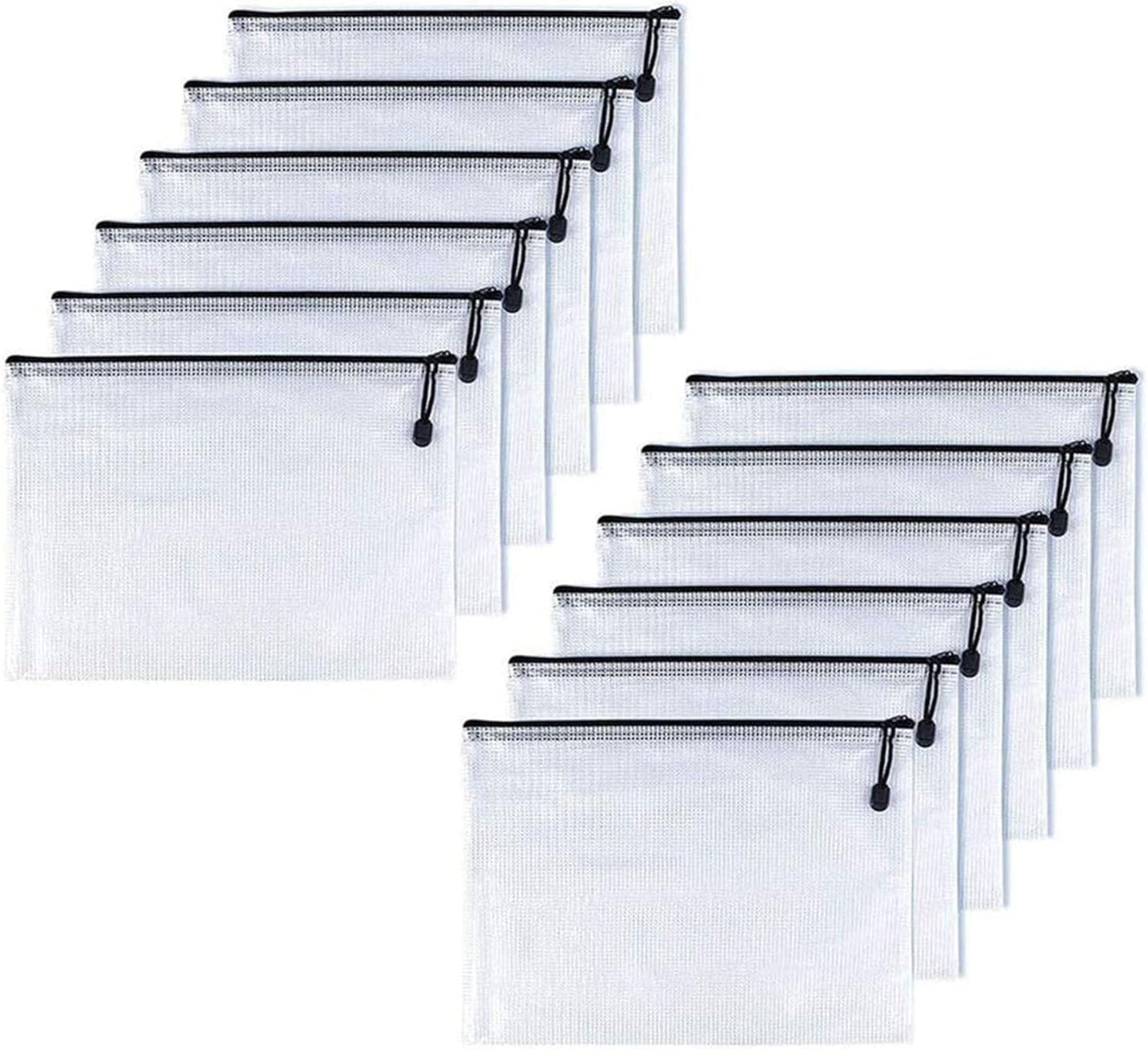 Oaimyy-B8,12 Pcs,Plastic Small Zipper Pouch Document Folders Bag & Zip File Folders for School Office Supplies, Travel,Puzzles Games Organizing Storage