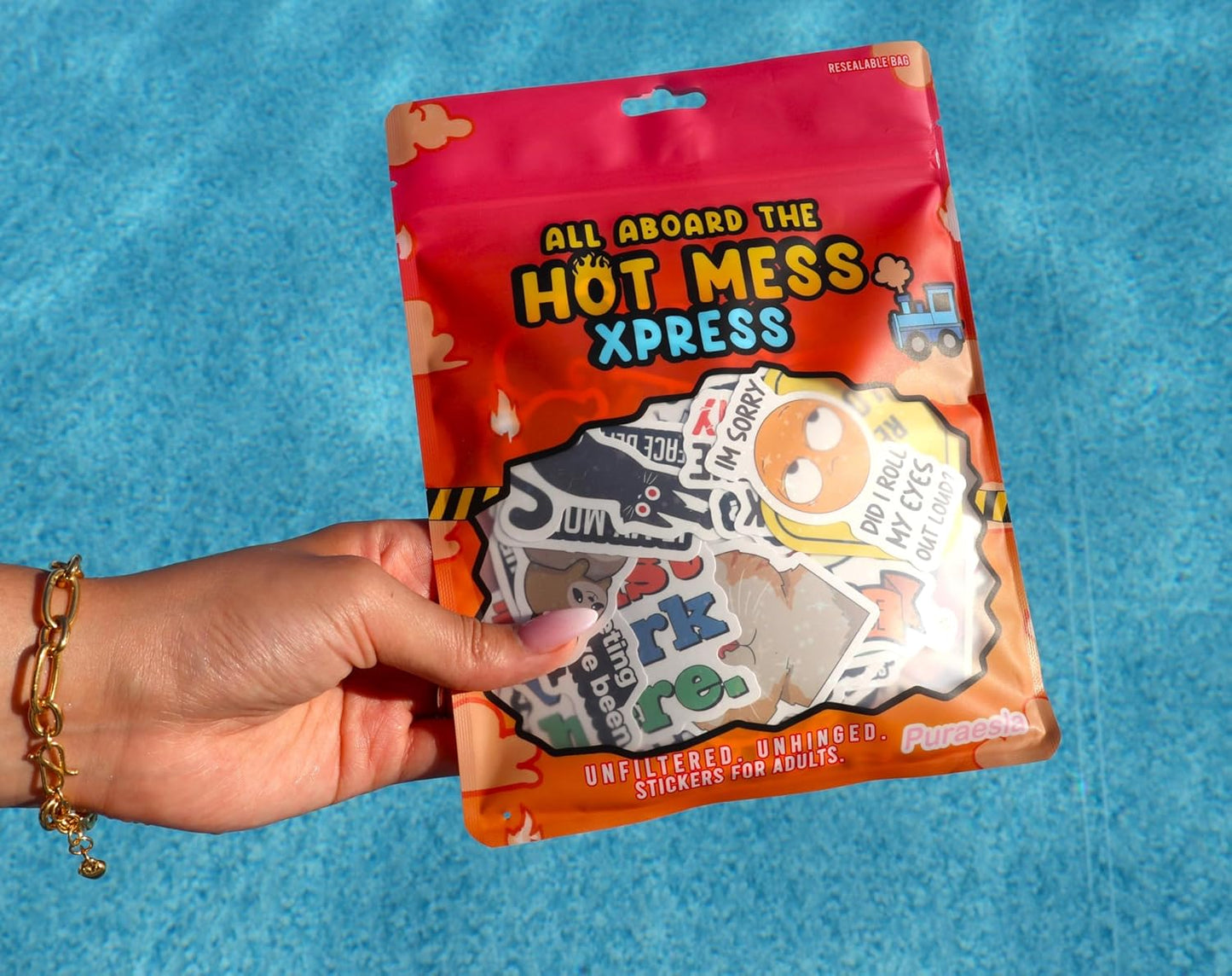 225PCS Funny Holographic Stickers for Adults, Waterproof Vinyl Pack Sarcastic Relatable Meme Decals for Laptop, Water Bottle, Phone, Kindle, Journal, Scrapbooking, No Repeats (225PC Hot Mess)