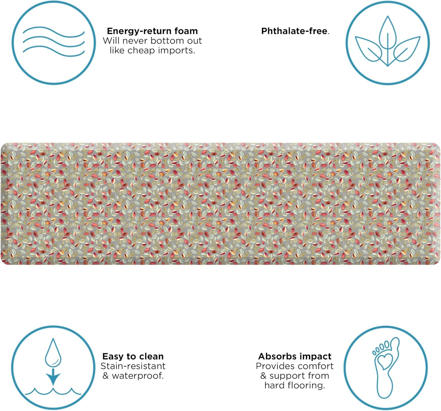 GelPro Anti-Fatigue Designer Comfort Kitchen Floor Mat Orchard Sultry Grey 30x108