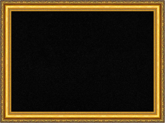 Amanti Art Black Cork Board for Wall, 24x32 Vision Board with Gold Wood Frame, Medium Corkboard Office Decor for Home Organization, Traditional Corkboard Pinboard to display items for home