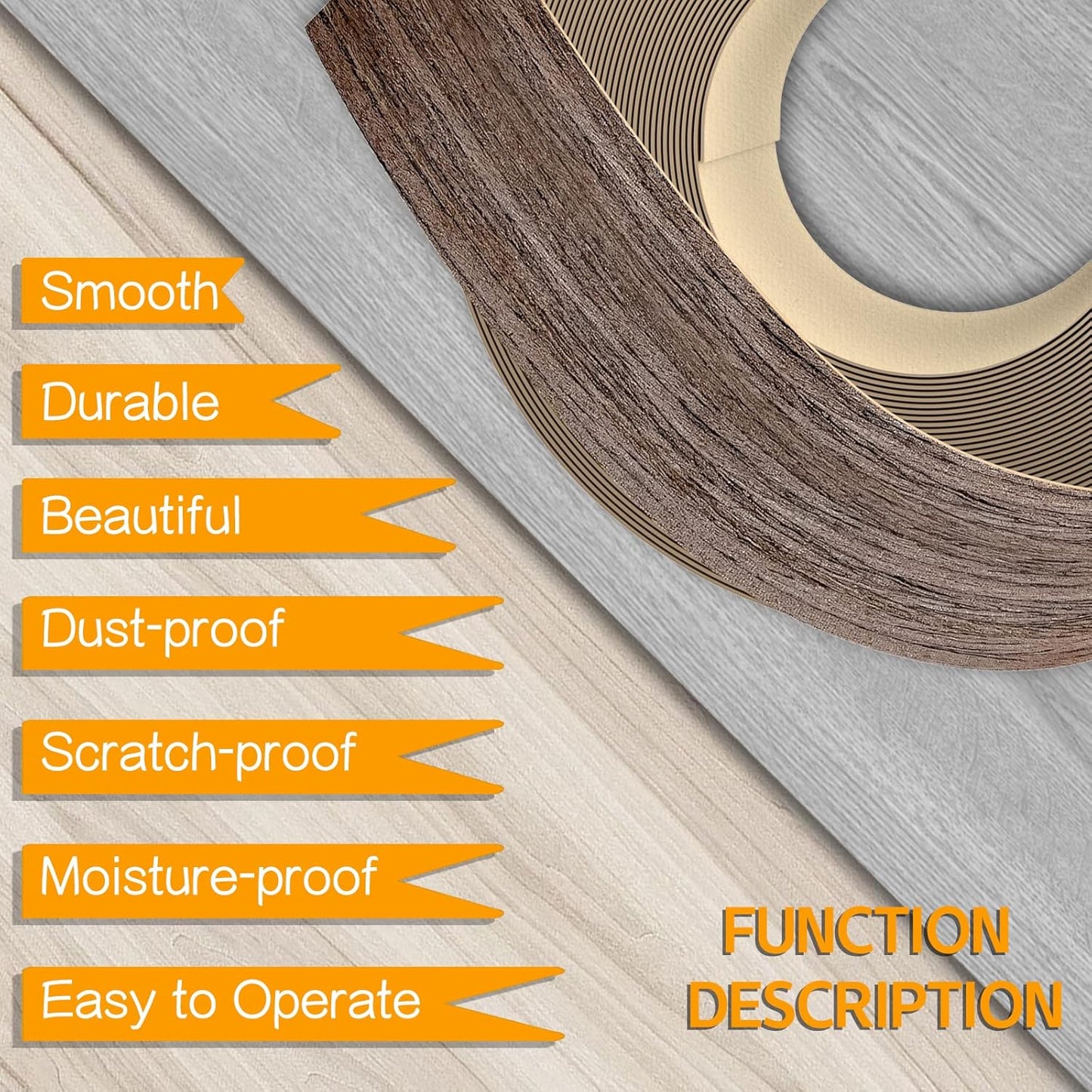 GSCIT Club Walnut Edge Banding, 3/4 inch x 50ft roll of Veneer Edge Banding Preglued Flexible, Real Wood Tape Banding