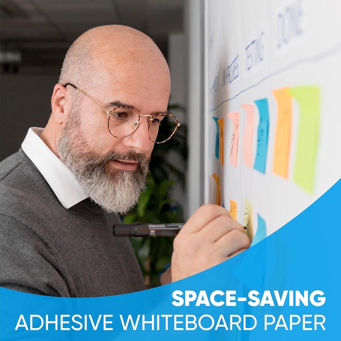 YOUNGJQ Large Magnetic Whiteboard Surface 100" x 48", Self-Adhesive & No Ghosting Dry Erase White Board Sheet for Wall, Peel and Stick Wallpaper for Conference Room Playroom Office