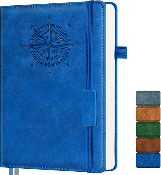 Notebook Journal for Women Men: Leather Journal for Writing, Hardcover College Ruled Journals Notebooks with Thick Paper, Large A4 Daily Journal for Travel, Diary, Gifts for Teens, 8.5"×11", Blue