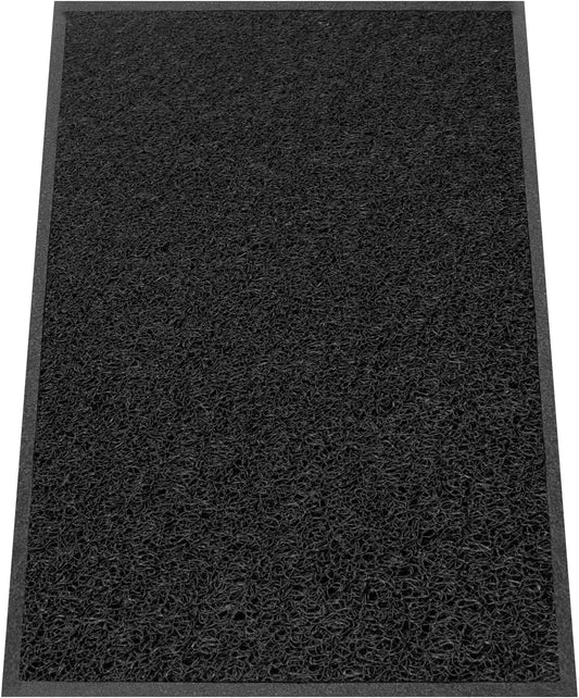 Kuyal Door Mat, 2'x4' Indoor Outdoor Entrance Mat to Trap Dirt and Moisture, Non Slip Waterproof Outdoor Mats, Commercial Floor Inside Outside Entrance, Heavy Duty Durable Welcome Mats, Black