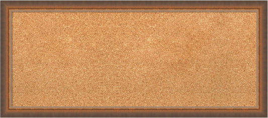 Amanti Art Natural Cork Board for Wall, 14x32 Vision Board with Bronze Frame, Medium Corkboard Office Decor for Home Organization, Modern Corkboard Pinboard to Display Items for Home Organization in
