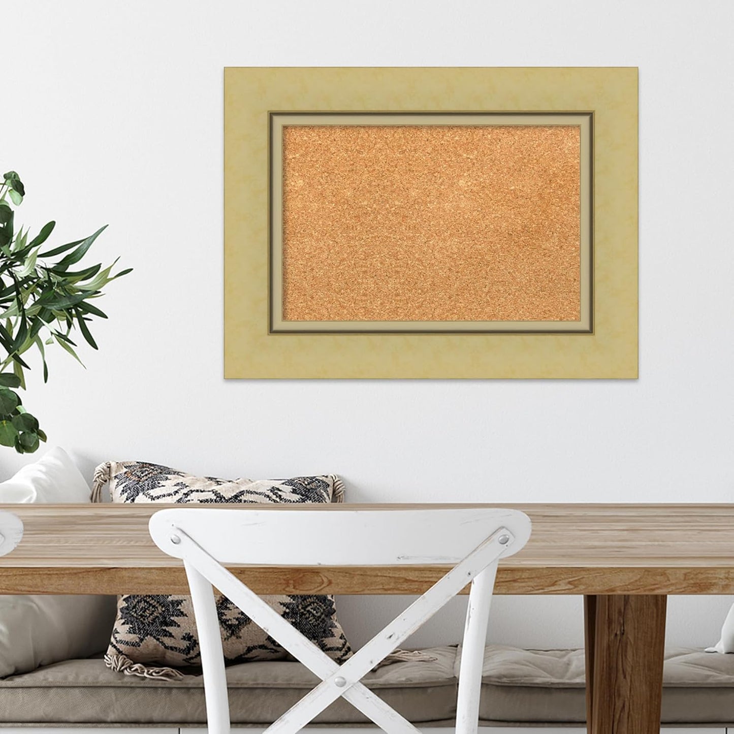 Amanti Art Natural Cork Board for Wall, 18x24 Vision Board with Gold Frame, Small Corkboard Office Decor for Home Organization, Casual Corkboard Pinboard to Display Items for Home Organization in