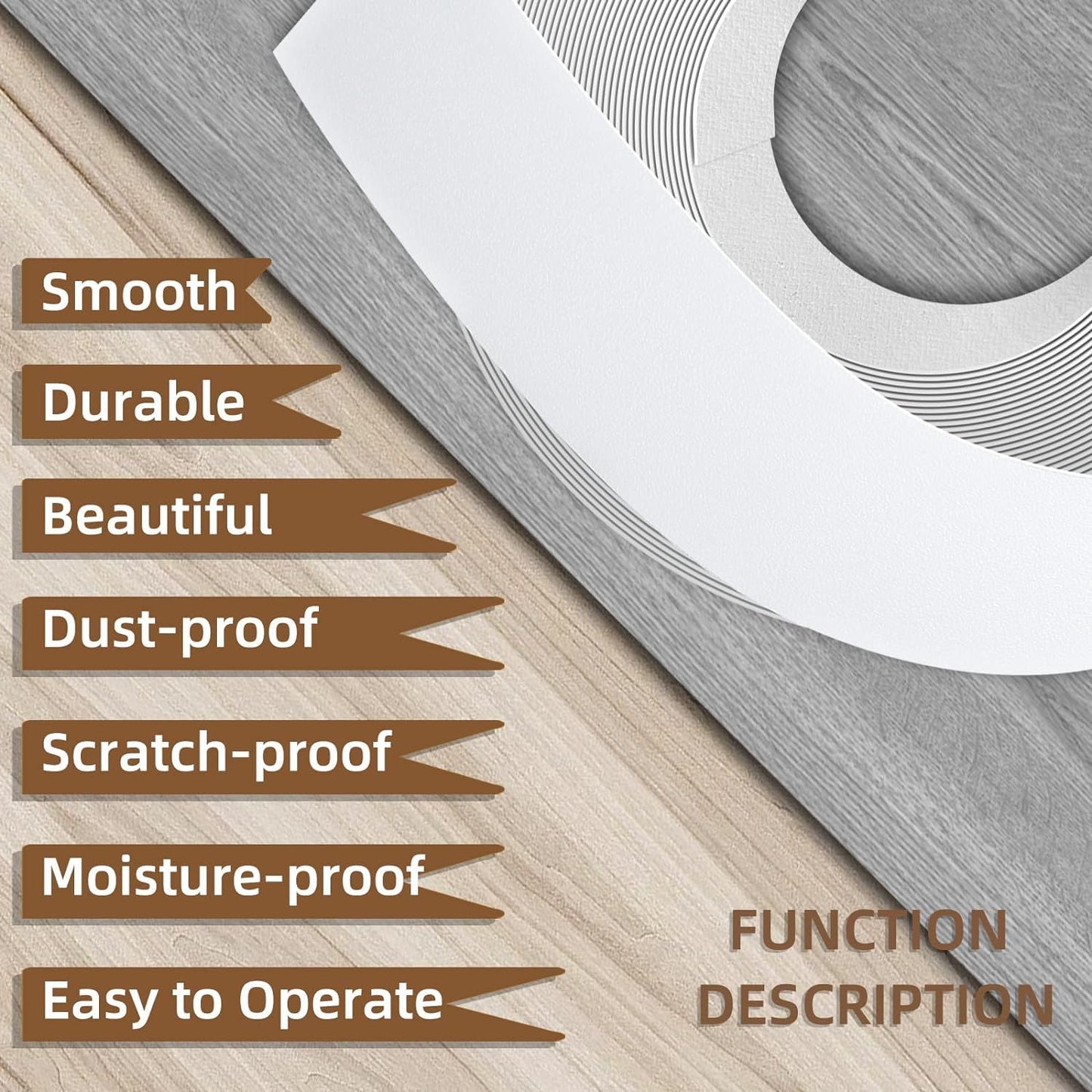 GSCIT Club White Edge Banding, 1 1/2 inch x 25ft Melamine Edge Banding with Hot Melt Adhesive Preglued Cabinet Edge Banding Flexible White Veneer Edging