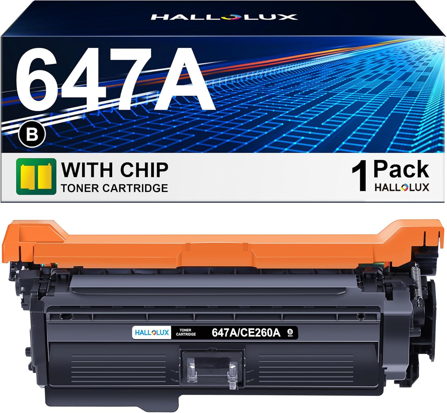 647A CE260A Toner Cartridge Replacement for HP 647A Black Toner Cartridge Works for HP Color Laserjet Enterprise CM4540 MFP, CP5024, CP4525 Series Printer (1 Black Pack)