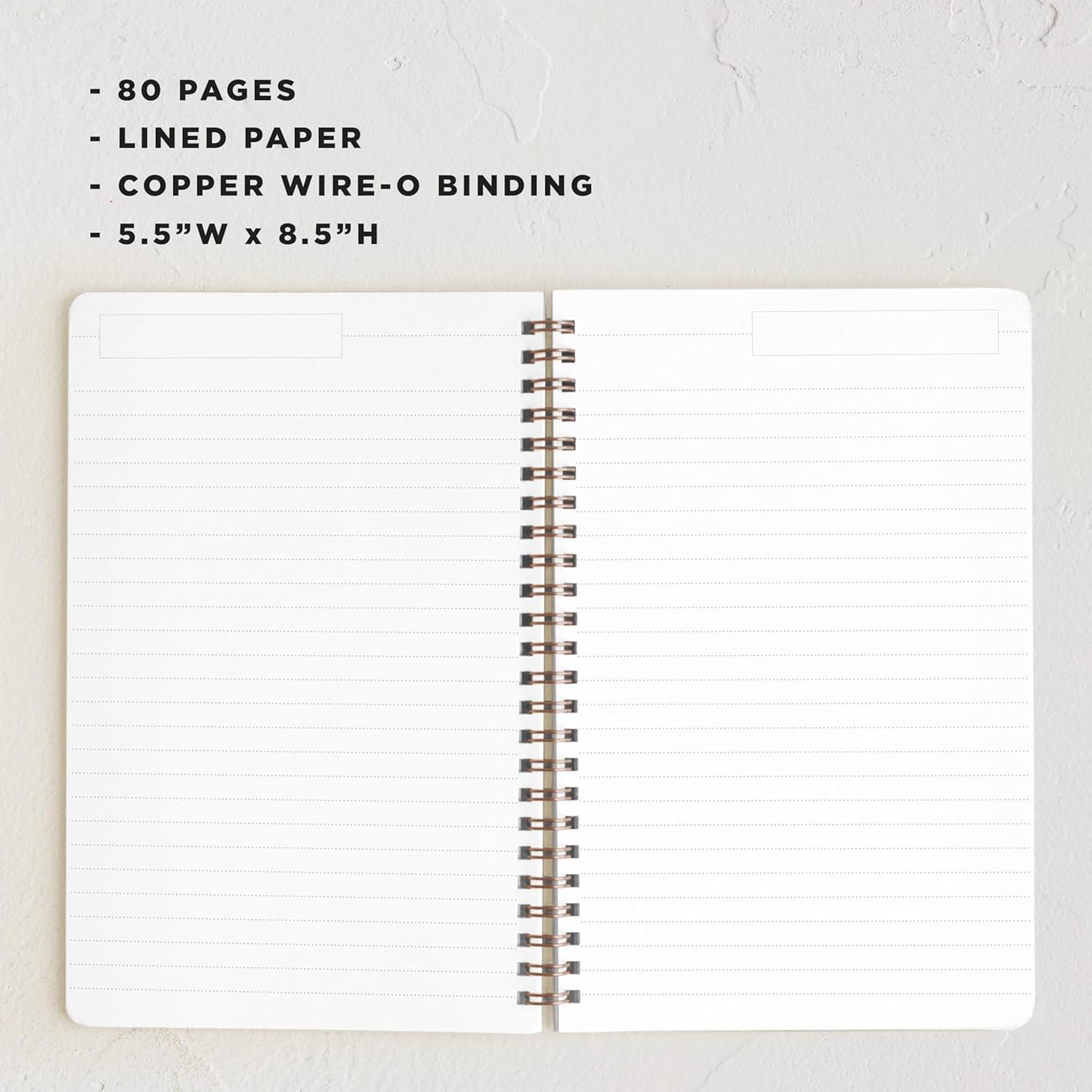 Minted Color Notebook, Writing Journal for Notes & Journaling, Durable Acrylic Free Cover, Pencil Rainbow Colors Design, Spiral Bound Journal Notebook with 80 Lined Pages, 5.5" x 8.5"