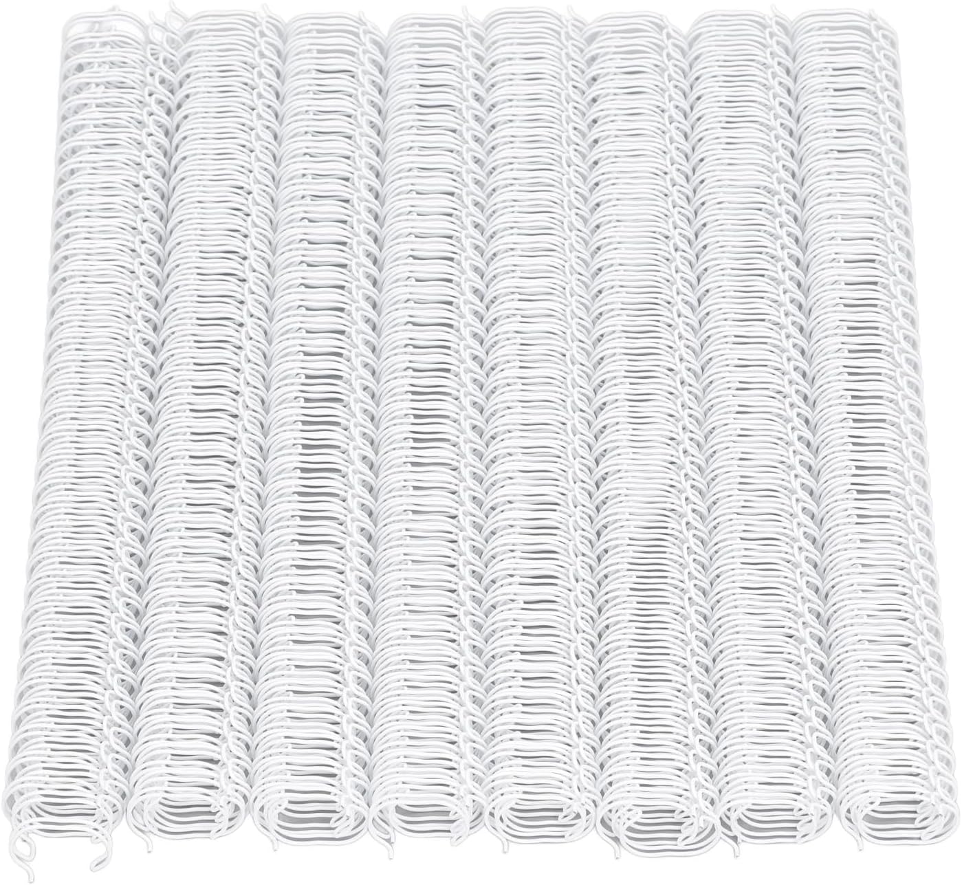 100 Pack Double Loop Wire Binding Spines, YolieraArt Wire Binding Spines, 7/16 Inch Binding Wire for Letter Size (80 Sheet Capacity, 100P, 3:1 Pitch, White)