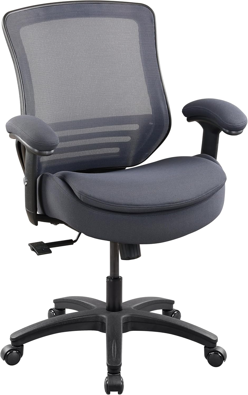 400lbs Ergonomic Office Chair with Double Seat Cushion and Soft Armrests for Executive Computer Desk with Built-in Lumbar Support(Gray)