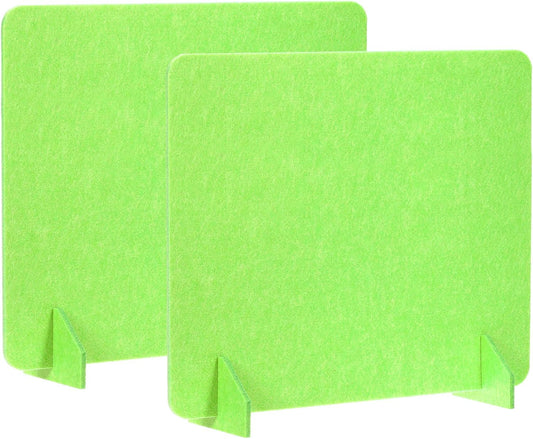 PATIKIL Desk Divider, 2 Set 24 x 24 Inch Acoustic Freestanding Desk Divider Desk Privacy Panel with 4 Pcs Support Feet for Library Office Workstation, Green