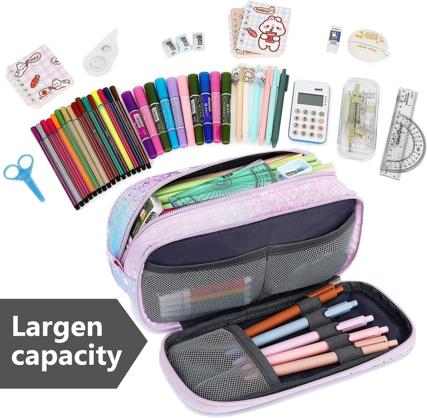 Pencil Cases for kids, Large Capacity Pencil Pouch, Office College School Marker Organizer Case pen for Men Women Adult Teens