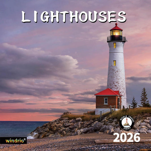 2025 Wall Calendar,Calendar 2026, July 2025 - December 2026, Wall Calendar Lighthouses, 12" x 24" Opened,Full Page Months Thick & Sturdy Paper for Calendar Organizing & Planning