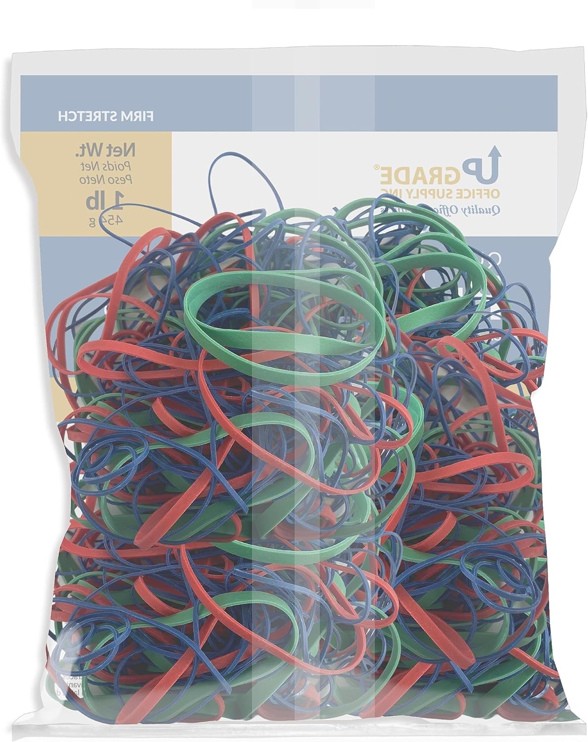 Upgrade Office Supply UPG23454 Rubber Bands, Assorted Size and Color, 1 lb Bag, USA