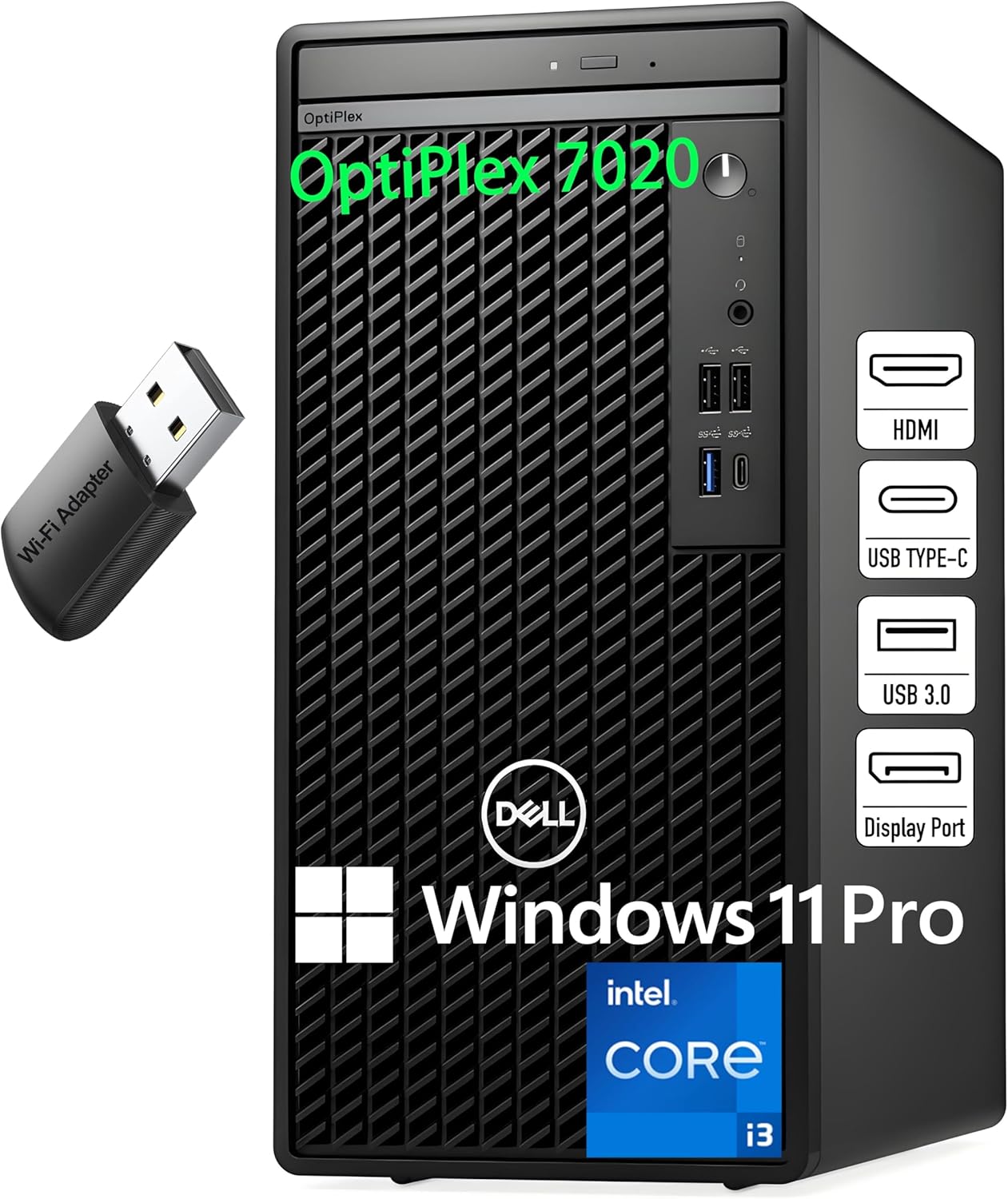 Dell Optiplex Desktop Computer, 7020 Tower Dekstop Pc, 12th Gen Intel 4-Core Processor (Beats Core i7-9700), 64gb Ddr5 Ram, 2tb Pcie Ssd, Dvdrw, WiFi Adapter, Rj-45, Keyboard & Mouse, Windows 11 Pro