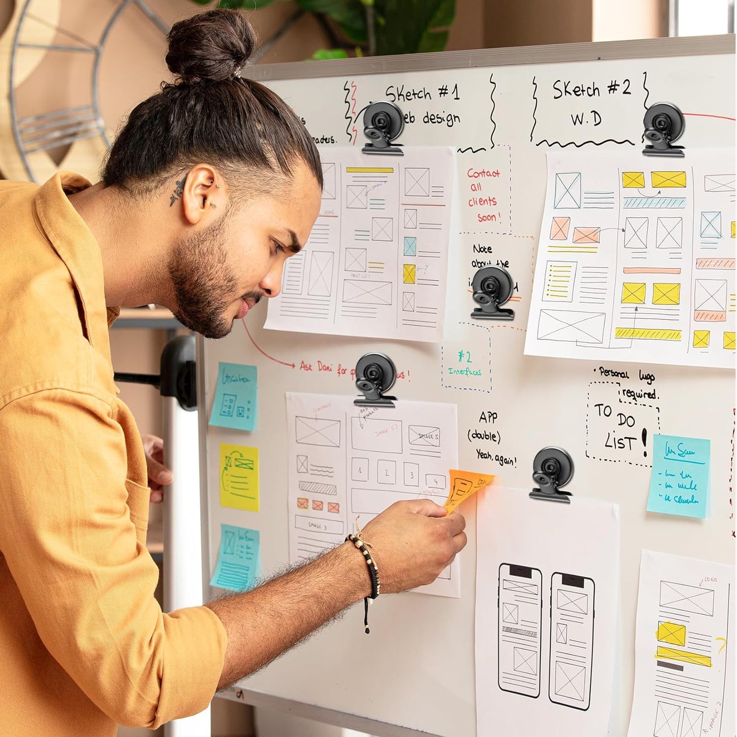 40 Pack Heavy Duty Magnetic Clips, Fridge Magnet Whiteboard Magnet Clips, Refrigerator Magnets Clip, Non-Scratch Clip Magnets for Fridge Whitoboard, Locker Magnets for School, Office, Home, Kitchen