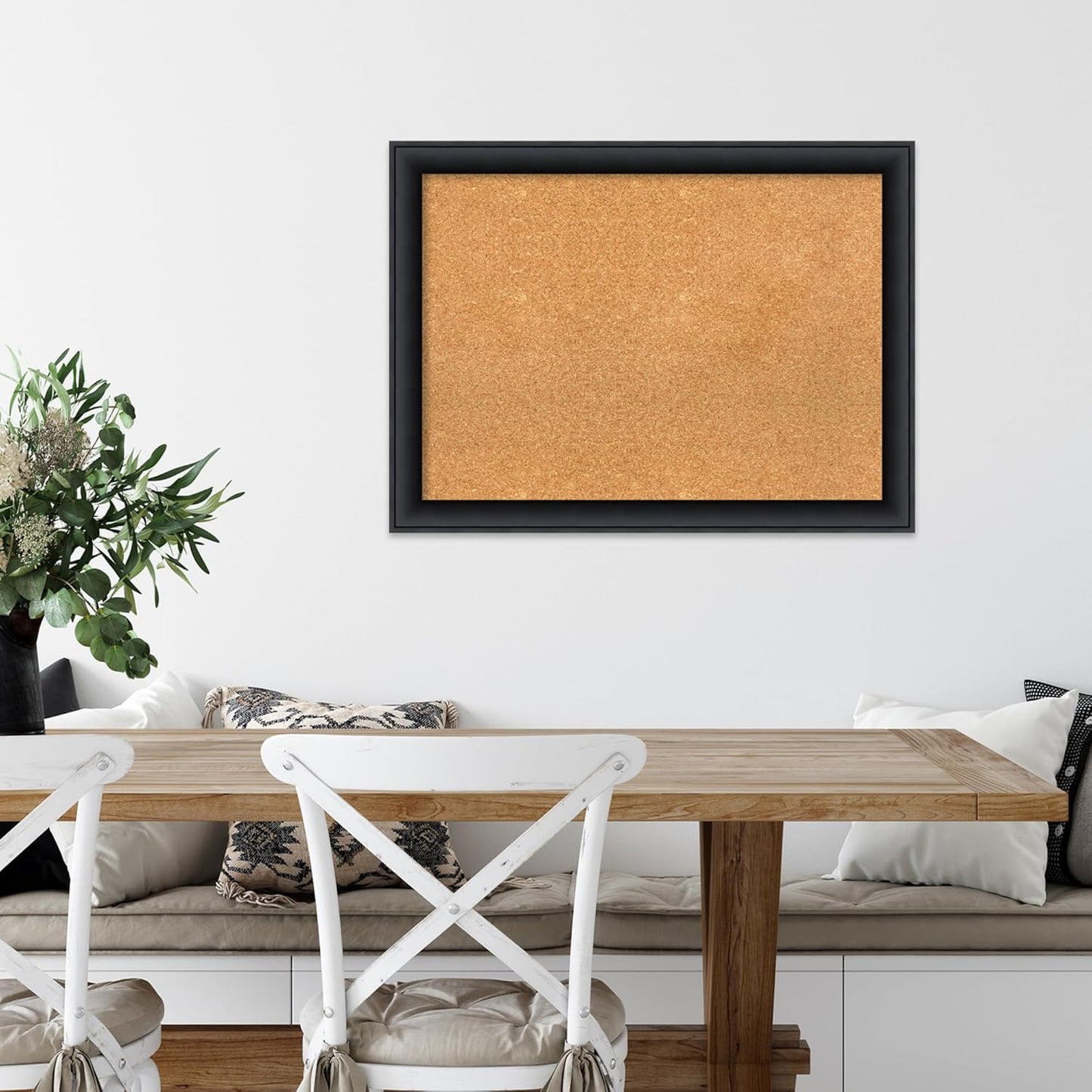 Amanti Art Natural Cork Board for Wall, 23x31 Vision Board with Black Wood Frame, Medium Corkboard Office Decor for Home Organization, Modern Contemporary Corkboard Pinboard to display items for home