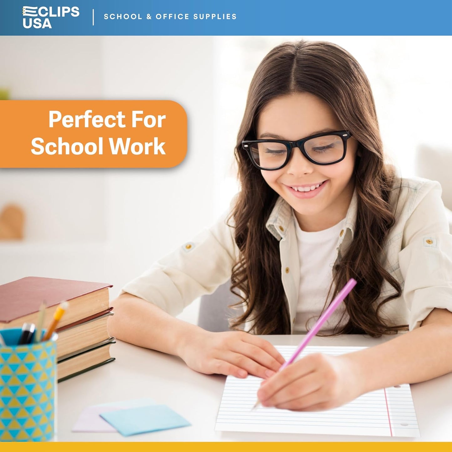 Notebook Paper, College Ruled Loose Leaf Paper (3 Pack), Filler Paper, 10.5” x 8”, Filler Paper, 200 Sheets Per Pack, 60 gsm (3 Pack)