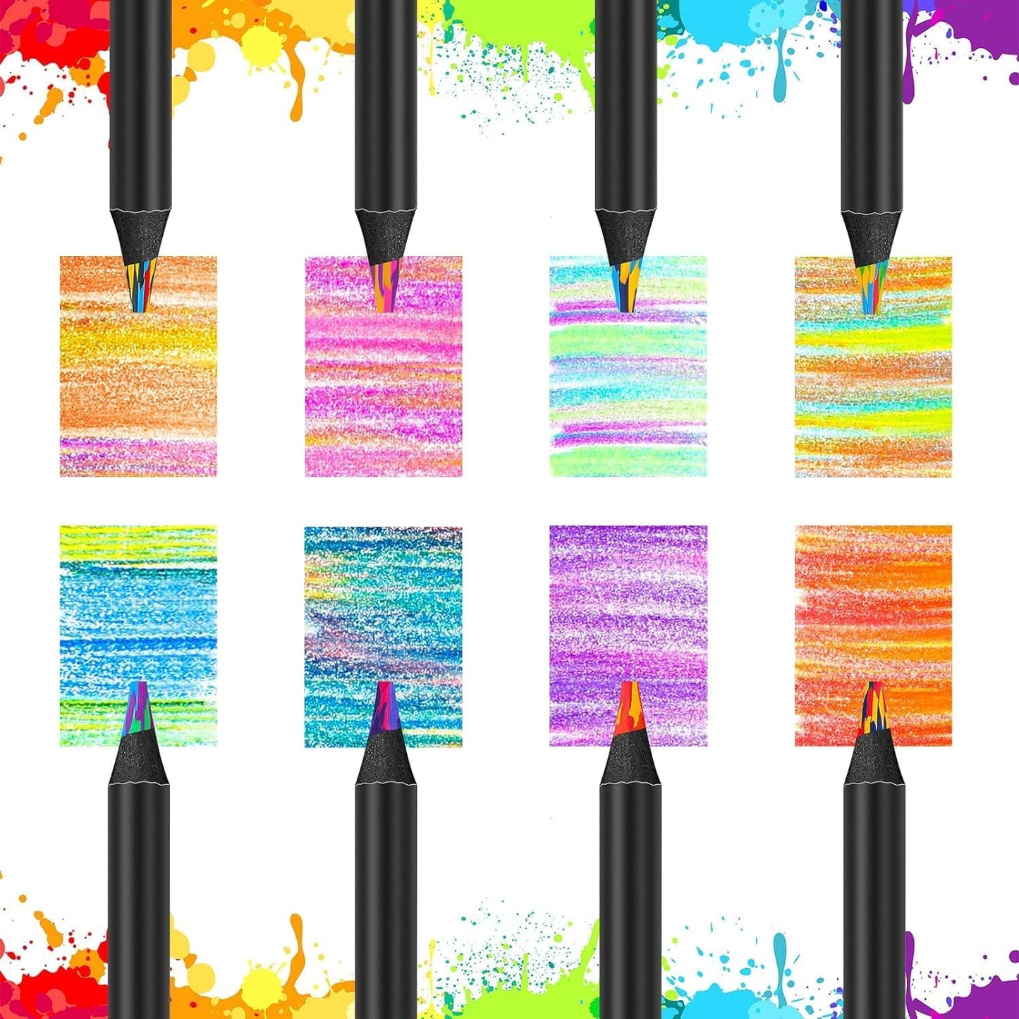 16 Pack Rainbow Pencils, Birthday Party Favor Bags, Art Supplies for Drawing, Coloring, Gifts for 4-12 Year Old Girl Kids, Graduation Gifts for Kids Teens
