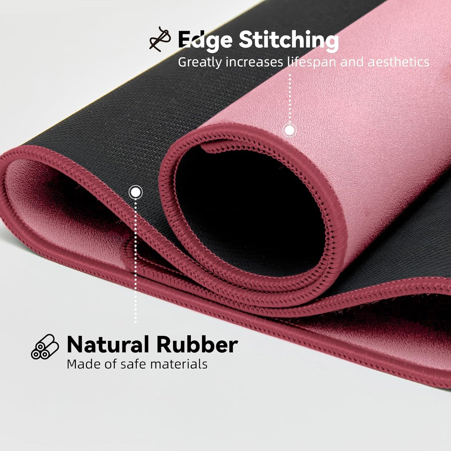 Waterproof Large Gaming Mouse Pad with Durable Stitched Edges, Non-Slip Rubber Base, Smooth Surface Mouse Mat Desk Pad for Home Office Gaming, 31.5"x11.8"x0.12", Dusty Rose