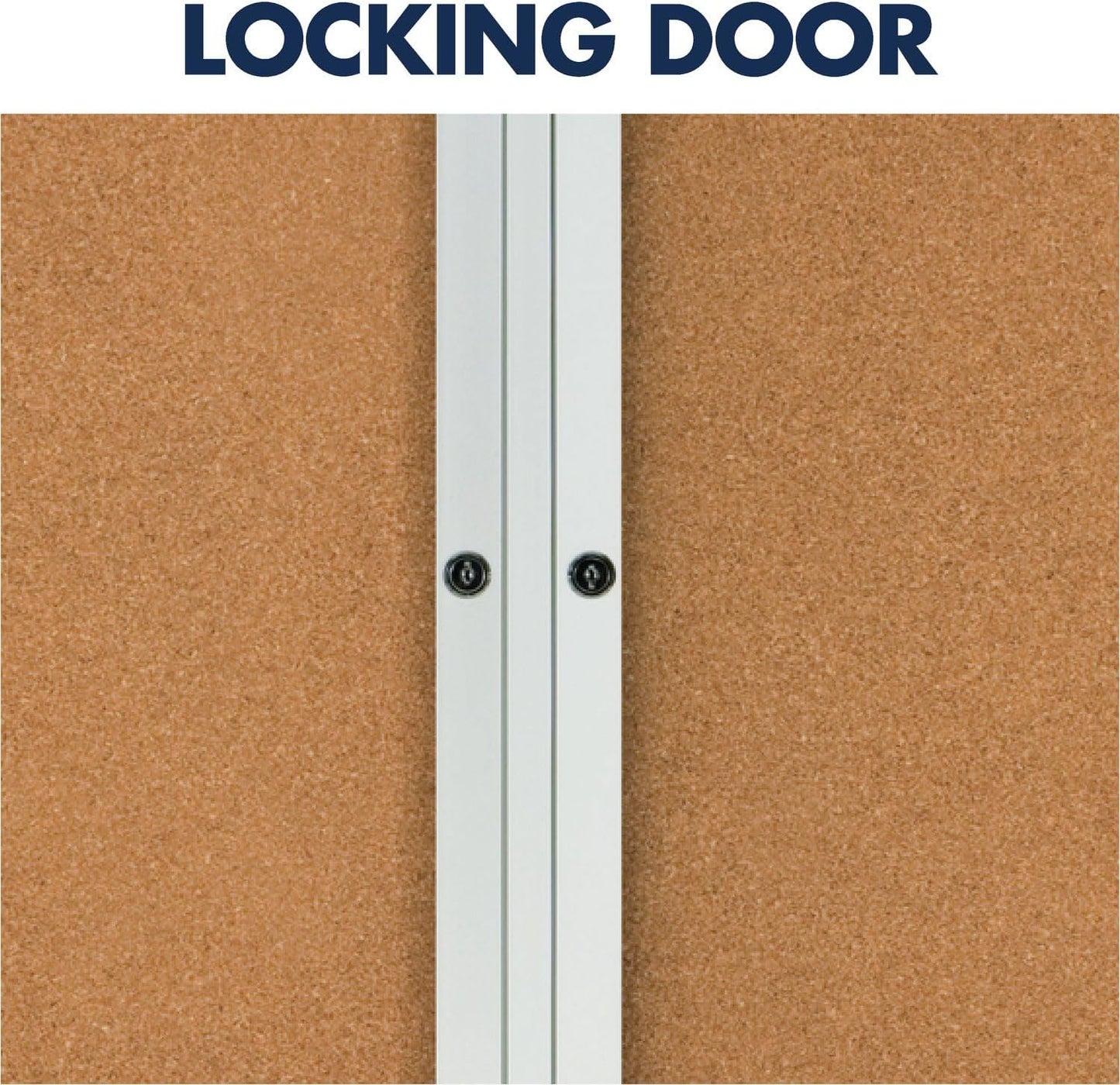 Quartet Cork Bulletin Board, 2 Glass Doors, Enclosed, 4' x 3', Outdoor Message Board, Aluminum Frame (2124)