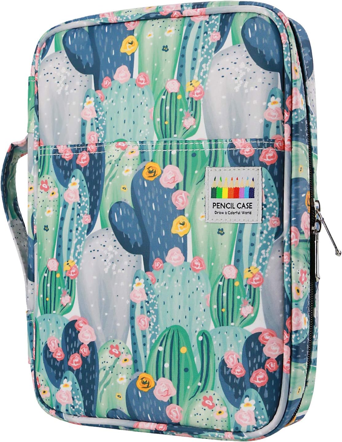 YOUSHARES Colored Pencil Case Holder - Pen Case Organizer with Multilayer Holder for Prismacolor Colored Pencils & Gel Pen of Adult & Artist (cacti)