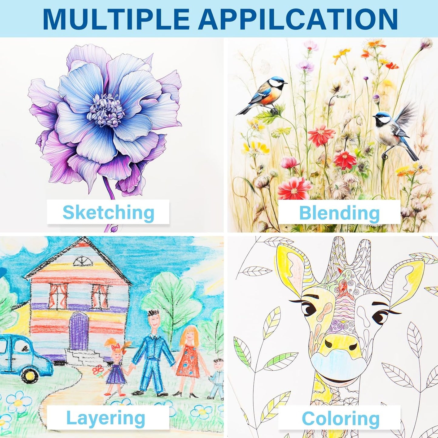 V-Opitos 48 Pack Colored Pencils Set, Pre-sharpened Coloring Pencils for Kids Beginners, Colored Pencils for Adult Coloring Books, Ideal Art Supplies for Sketching, Coloring & Painting