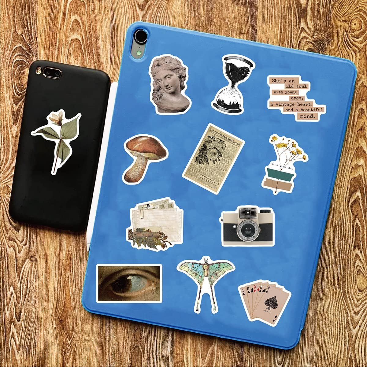 Maxleaf Old Times Vintage Stickers Scrapbook Supplies, Maxeaf 50PCS Nostalgia Retro Stickers for Planner Scrapbooking Laptops Art Journaling Gift Wrapping