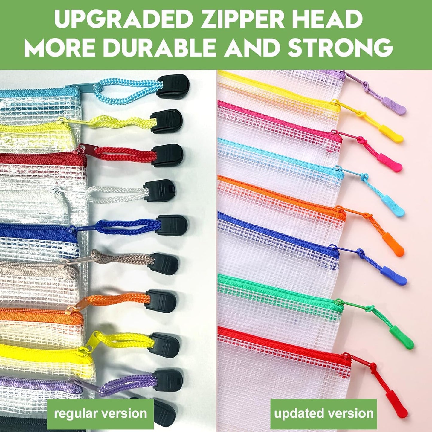 36pcs Large A4 Mesh Zipper Pouch File Bags YOPCDJ Reusable Zippered Pouches for Organizing Classroom, Board Game Storage, Puzzle Bags