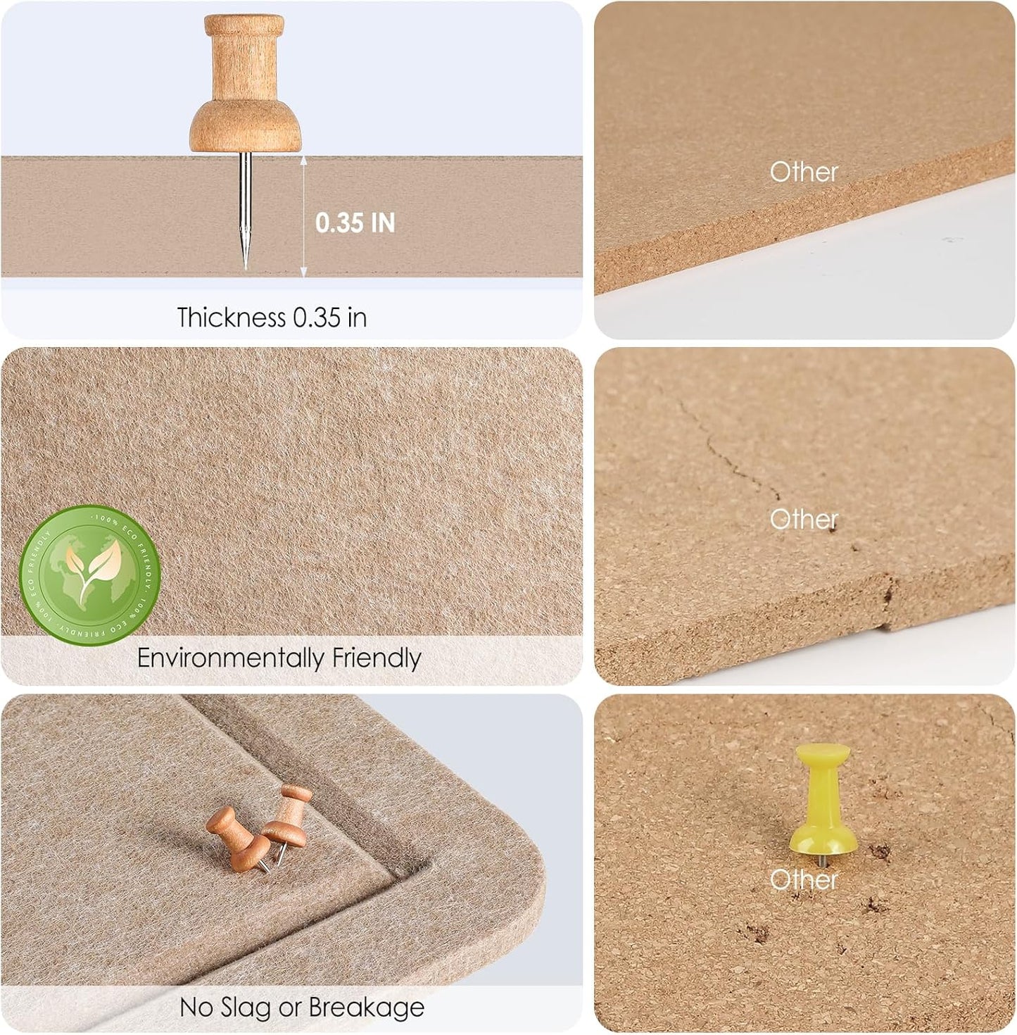 MaxGear Bulletin Board 35" x 17.5", Foldable Small Felt Board Vision Board Supplies, Cork Board for Office, Home, School, Pin Boards for Walls Decorative Picture Framed Display Board Beige Brown