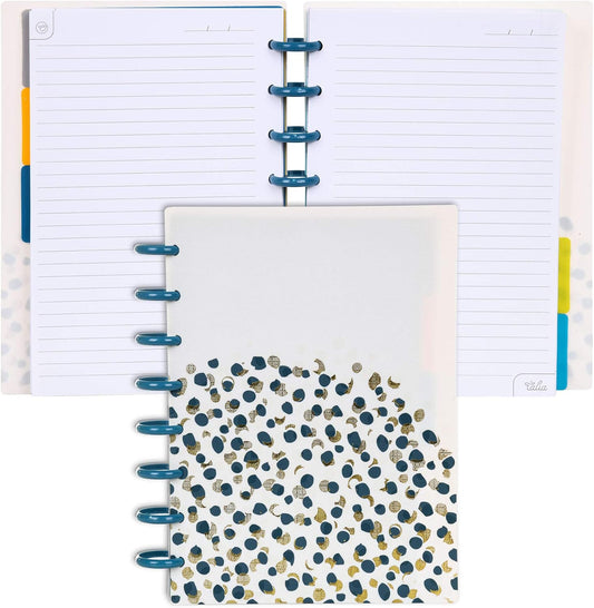 Talia Discbound Notebooks, Planner, Customizable, (Fireworks Deep Lake with DLB Discs, Junior (5.5in x 8.5in))