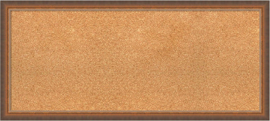 Amanti Art Natural Cork Board for Wall, 16x36 Vision Board with Bronze Frame, Medium Corkboard Office Decor for Home Organization, Modern Corkboard Pinboard to Display Items for Home Organization in