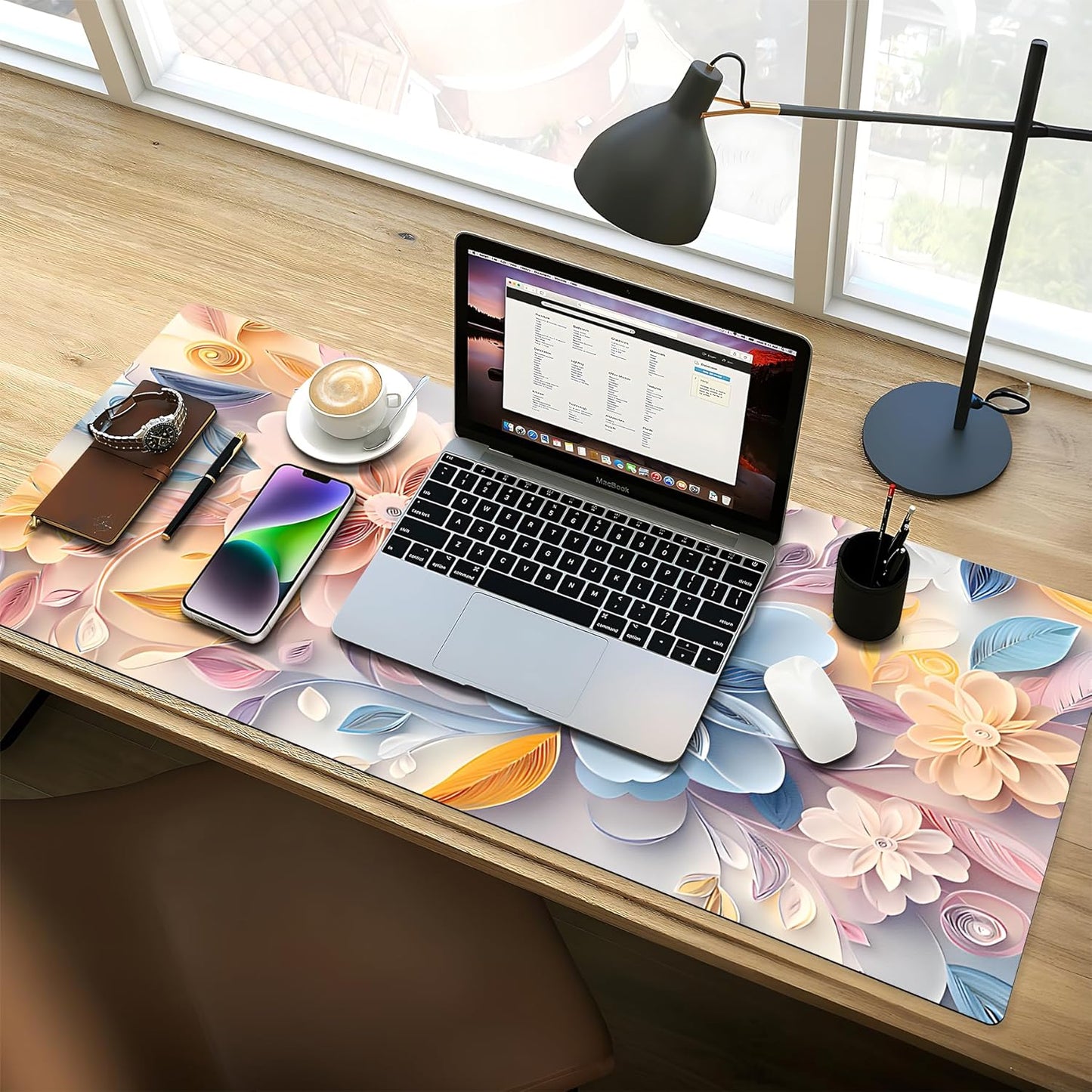 Large Gaming Mouse Pad (31.5"x11.8") - XXL PU Leather Waterproof Desk Mat with Non-Slip Rubber Base for Keyboard, PC & Office