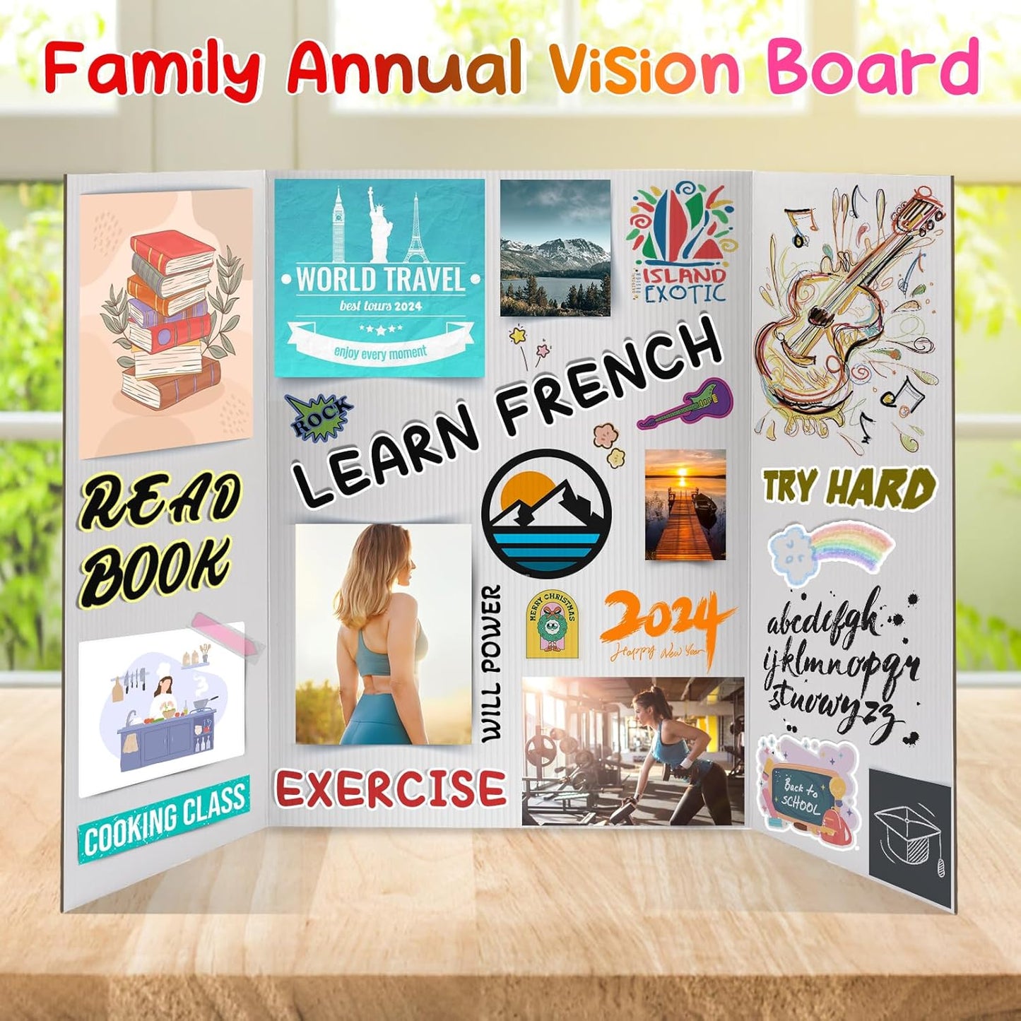 3단 포스터 보드 8개 - 40.6cm x 58.4cm(16인치 x 23인치) 소형 3단 접이식 디스플레이 보드 하드 & 두꺼운 화이트 프레젠테이션 판지 과학 박람회, 학교 프로젝트, 비즈니스 용품용