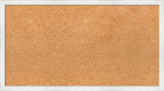 Amanti Art Natural Cork Board for Wall, 15x27 Vision Board with White Frame, Medium Corkboard Office Decor for Home Organization, Country Rustic Corkboard Pinboard to Display Items for Home