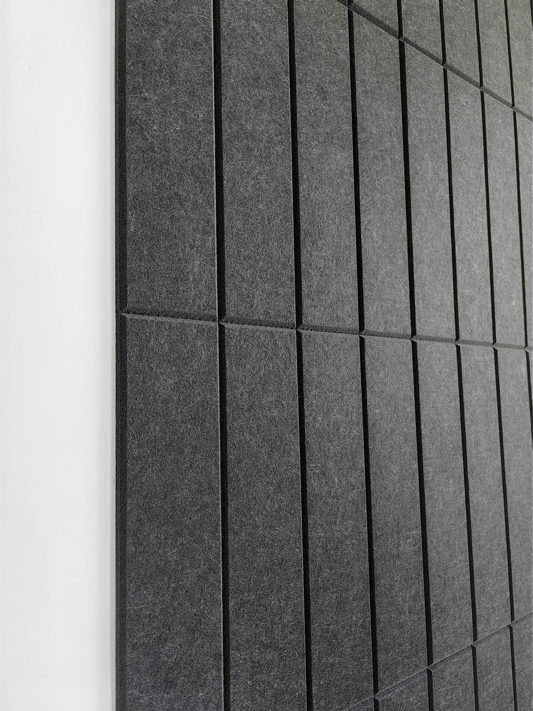 Large Cork Board Alternative - 12-Pack Felt Wall Tiles with Safe Removable Adhesive Tabs, Cork Wall Tiles Bulletin Board Home Office Essentials - Gray Black