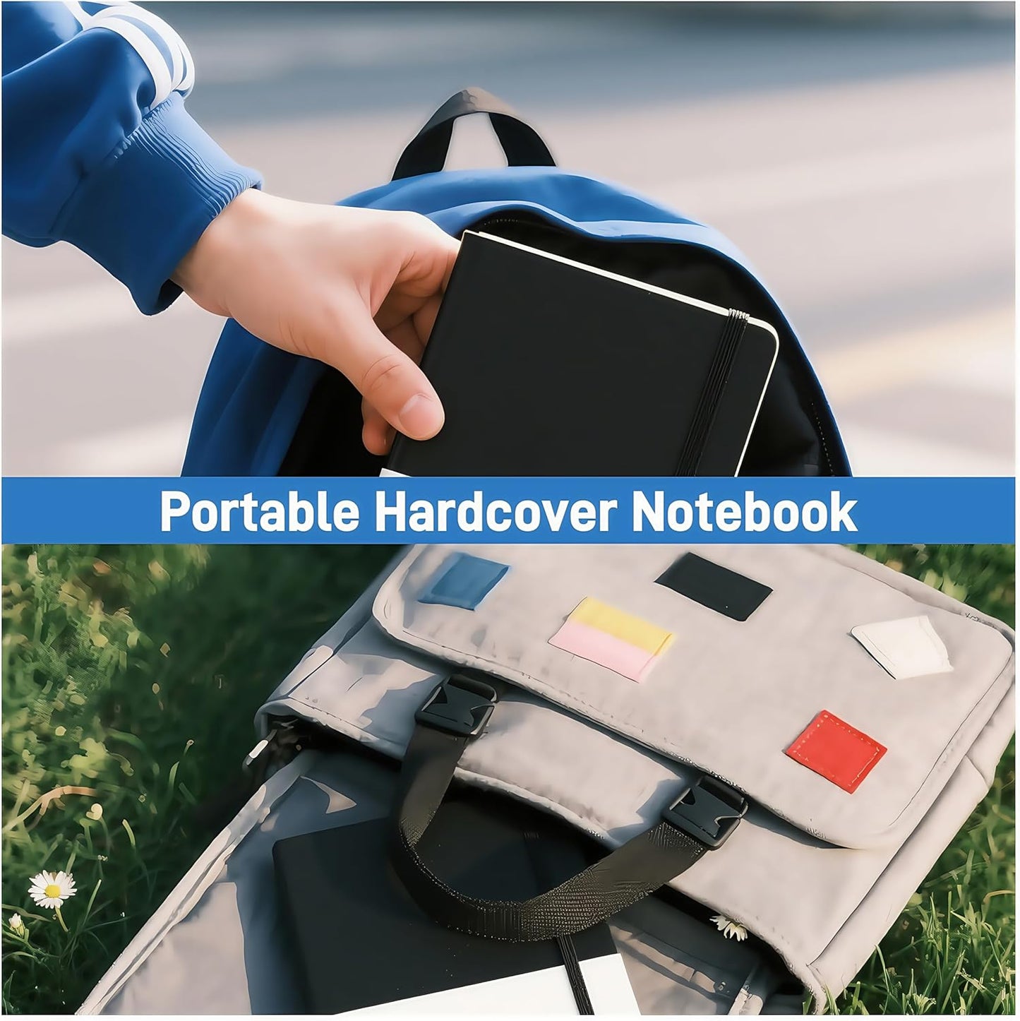 KaiRuiYing Lined Journal Notebook, 160 Pages, 5.5'' × 8.6'' A5 Size, College Ruled, 100 GSM Thick Paper, Leather Hardcover Bullet Journal for Men & Women Available for Writing, Work, Office, Diary