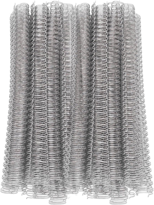 100 Pack Metal Twin Loop Binding Wire Coils, 34-Loop, 3/4" Cinch Book Binding Wire, 3:1 Pitch, YolieraArt Double Loop Bindings180 Sheet Capacity Fit for School Office Notebook Maker Silver