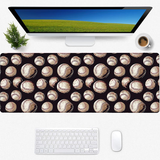 Baseball Gaming Mouse Pad, Desk Mat, Non-Slip Rubber Base Cool Aesthetic MousePads for Computer Laptop Keyboard Office School Home Desktop Decor 31.5" x 11.8"
