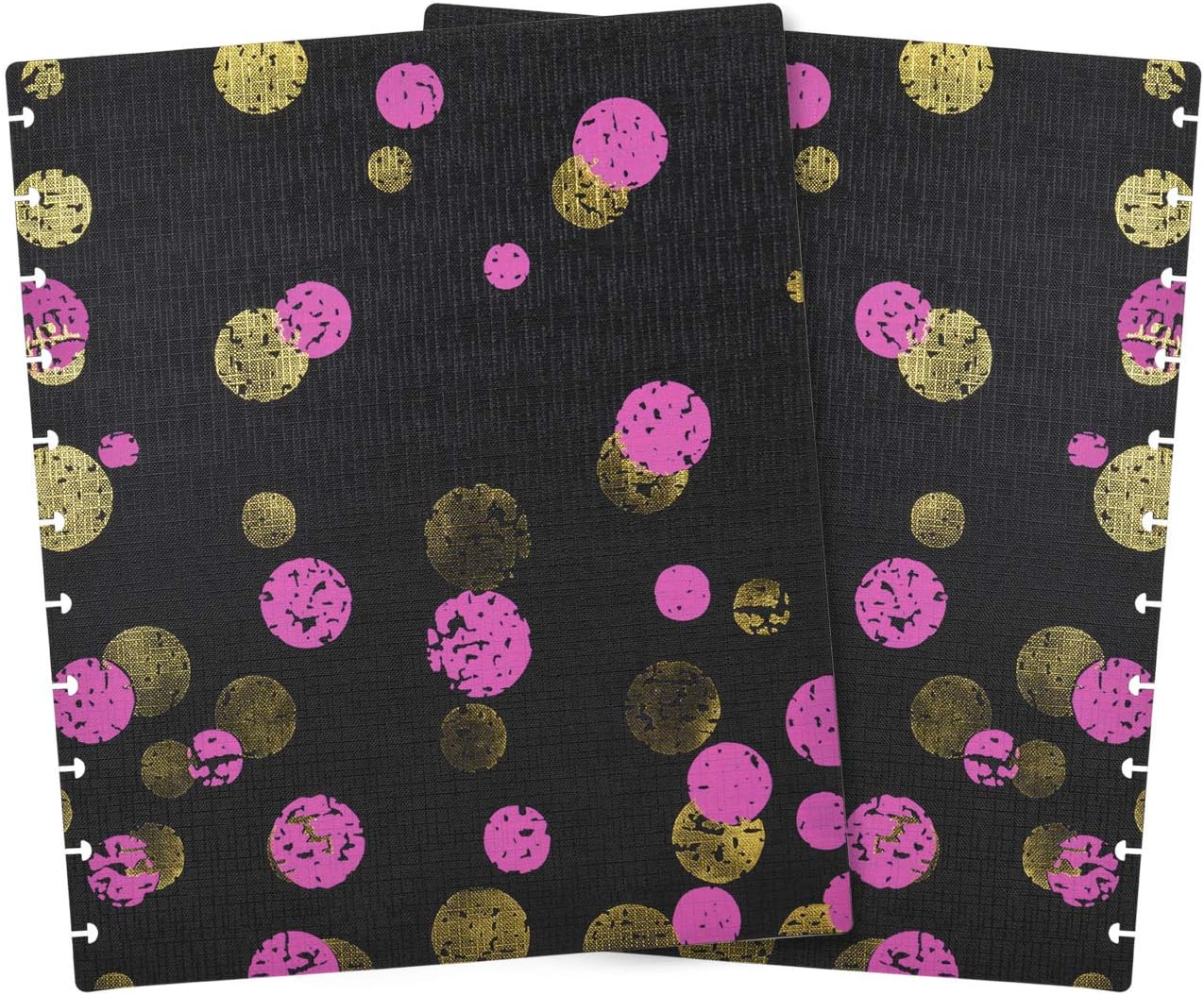 Talia Discbound Notebooks, Planner, Customizable, (xBounce Maroon w/Pink Discs, Letter (8.5in x 11in))