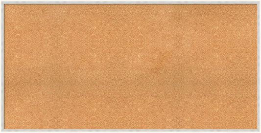 Amanti Art Natural Cork Board for Wall, 29x57 Vision Board with White Frame, Oversize Corkboard Office Decor for Home Organization, Modern Corkboard Pinboard to Display Items for Home Organization in