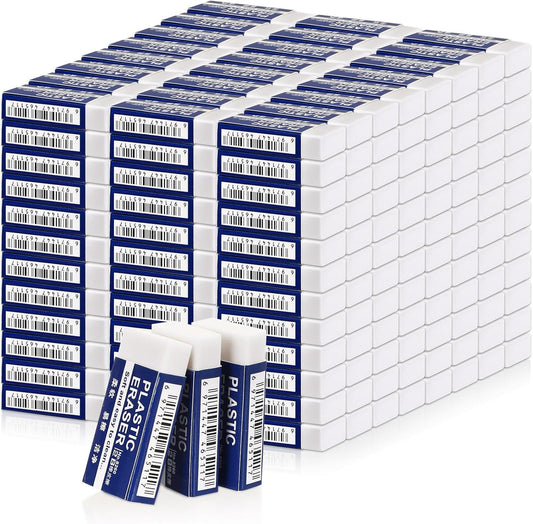Yeaqee 300 Pcs White Pencil Erasers Bulk Soft Art Erasers School Pencil Erasers for Drawing Kids Student Artist Office Home Writing 1.57 x 0.71 x 0.31 Inch