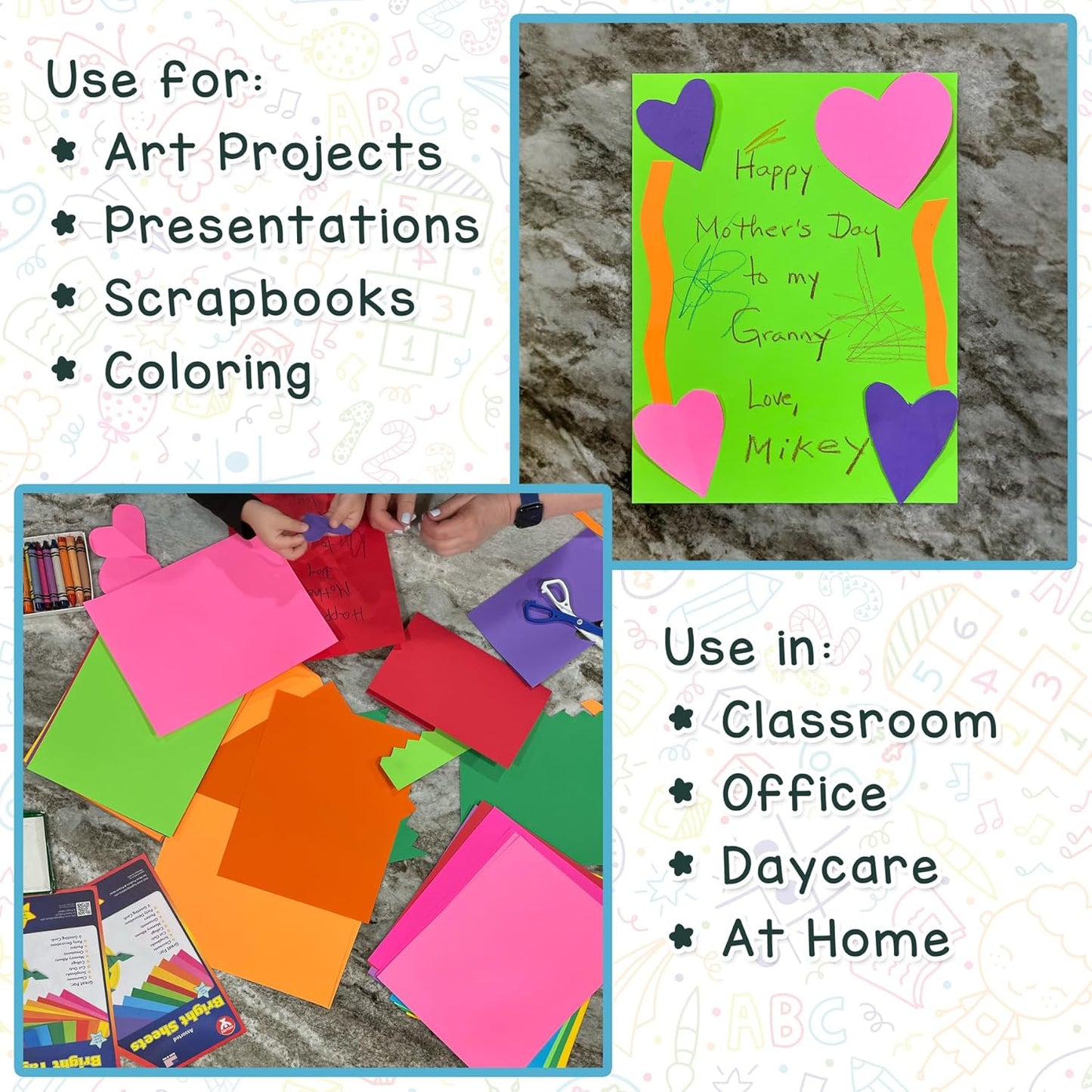 Hygloss Pink Bright Colored Cardstock - 11x17-Inch, 50 Sheets, 65 lb/ 176 gsm, Fade-Resistant, Acid-Free Color Card Stock Paper