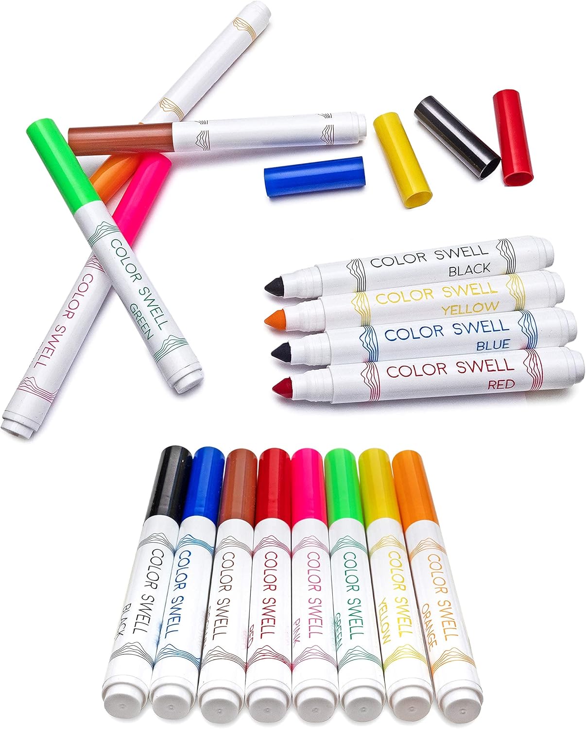 Color Swell Washable Bulk Markers - 18 Boxes of 8 Vibrant Colors (144 Total) Perfect for Kids, Parties, Classrooms - Broad Line Markers